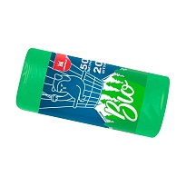 Мешки для мусора 50 л, биоразлагаемые, зеленые, в рулоне 20 шт., ПНД, 9 мкм, 640х540 мм, БИО, МБ2134 (МНБ 50-20ж) в Минске