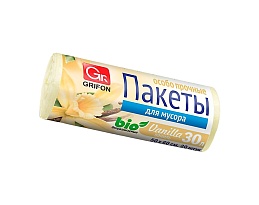 Мешки для мусора 30 л, ароматизированные, Ваниль, бежевые, в рулоне 20 шт., ПНД, 9 мкм, 560х530 мм, GRIFON Aroma, 101-020 V в Минске