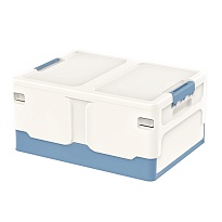 Ящик пластиковый складной белый, дно синее, 480х360х240 мм в Минске
