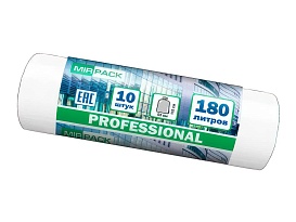 Мешки для мусора 180 л, прозрачные, в рулоне 10 шт., ПВД, 30 мкм, 1100х930 мм, PROFESSIONAL, 180104408 в Минске