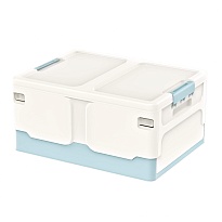 Ящик пластиковый складной белый, дно голубое, 480х360х240 мм в Минске