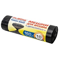 Мешки для мусора 160 л, черные, в рулоне 10 шт., ПВД, 30 мкм, 1200х900 мм, LAIMA ULTRA, 607694 в Минске