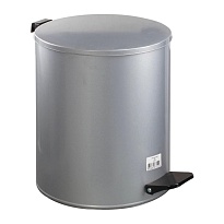 Ведро для мусора с педалью, усиленное, Титан, 15 л, серое, оцинкованная сталь в Минске