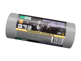 Мешки для мусора 240 л, ароматизированные, серые, в рулоне 10 шт., ПВД 40 мкм, 1500х1100 мм, СИЛАЧИ, sil240111101 в Минске