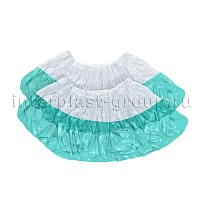 Бахилы бело-бирюзовые 1000 шт (500 пар), 48 мкм, двойная подошва, с одной резинкой, Эконом+ в Минске Бахилы бело-бирюзовые 1000 шт (500 пар), 48 мкм, двойная подошва, с одной резинкой, Эконом+ в Минске