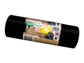 Мешки для мусора 180 л, ароматизированные, черные, в рулоне 10 шт., ПВД, 70 мкм, 1100х930 мм, СТРОЙКА, S18010110 в Минске