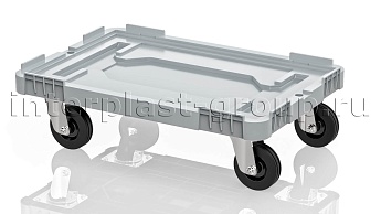 Тележка пластиковая сплошная без тормозов серая в Минске