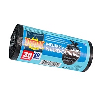 Мешки для мусора 30 л, с ушками, черные, в рулоне 30 шт., ПНД, 9 мкм, 600х500 мм, Крепак, 4607075710450 в Минске Мешки для мусора 30 л, с ушками, черные, в рулоне 30 шт., ПНД, 9 мкм, 600х500 мм, Крепак, 4607075710450 в Минске