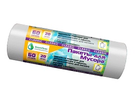 Мешки для мусора 60 л, белые, в рулоне 20 шт., ПНД, 7 мкм, 700х600 мм, MIRPACK Classik, 602052 в Минске Мешки для мусора 60 л, белые, в рулоне 20 шт., ПНД, 7 мкм, 700х600 мм, MIRPACK Classik, 602052 в Минске