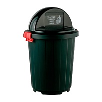 Мусорный бак с крышкой - клавишей на колесах 105 л темно-зеленый 105 темно-зеленый в Минске