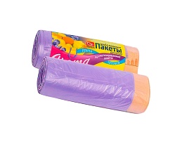 Мешки для мусора 35 л, ароматизированные, Лаванда, сиреневые, в рулоне 10 шт., ПНД, 12 мкм, 560х530 мм, GRIFON Aroma, 101-080 La в Минске