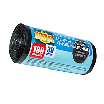 Мешки для мусора 180 л, с ушками, черные, в рулоне 30 шт., ПНД, 20 мкм, 1150х800 мм, Крепак, 4607075710399 в Минске Мешки для мусора 180 л, с ушками, черные, в рулоне 30 шт., ПНД, 20 мкм, 1150х800 мм, Крепак, 4607075710399 в Минске