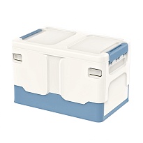 Ящик пластиковый складной белый, дно синее, 370х240х240 мм в Минске
