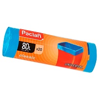 Мешки для мусора 80 л, синие, в рулоне 20 шт., ПНД, 12 мкм, 900х700 мм, PACLAN Classic, 606335 в Минске