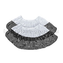 Бахилы бело-черные 1000 шт (500 пар), 48 мкм, двойная подошва, с одной резинкой, Эконом+ в Минске Бахилы бело-черные 1000 шт (500 пар), 48 мкм, двойная подошва, с одной резинкой, Эконом+ в Минске