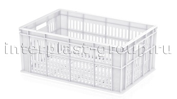 Ящик для молока, мяса, овощей и фруктов большая перфорация дно перфорированное белый в Минске